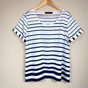 Limited Nautical Blouse Women’s XL Navy Blue White Stripe Flowy Shirt Beachy Top